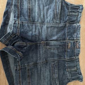 Jean Paper Bag Shorts